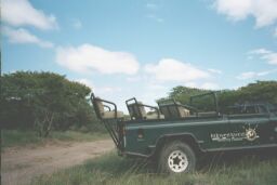 Land Rover for drive through Inkwenkwezi Game Reserve