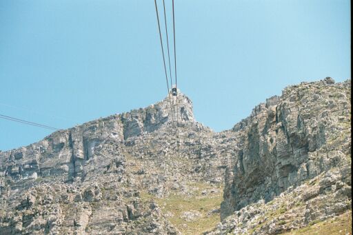 On cable car at Table Mountain